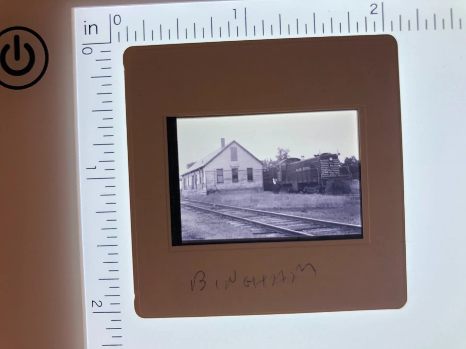 Slide de filme vintage estação de trem Bingham Railroad Maine Central - Imagem 1 de 1