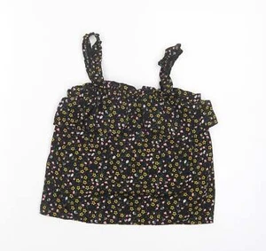 Primark Girls Black Floral Polyester blend Camisole Blouse Size 9-10 Years - Picture 1 of 12