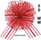 50mm Large Pom Pom Bow Organza Ribbon Pull Bows Wedding Party Decor Gift Wrap UK