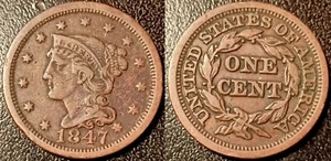 Stati Uniti - 1 Intrecciato Hair Cent 1847 Km #67 - Foto 1 di 1