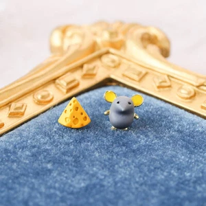 Fashion Lovely Mouse Cheese Stud Earrings Women Jewelry Christmas Party Gift New - Picture 1 of 8
