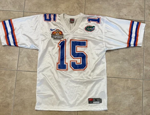 Florida Gators Tim Tebow 15 Football Jersey Nike White 2007 National Champions S Cover