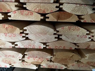 Premium Grade Loglap Cladding Untreated Redwood 33mm 4.5m  - Image 1 of 4