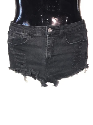 Pantalones Cortos de Jean Brandy Melville Negros Denim Corte Junior Talla Mediana Foto 1 de 4
