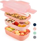 Stackable Bento Box Adult Lunch Box - 3 Layers All-In-One Lunch Containers Wi...