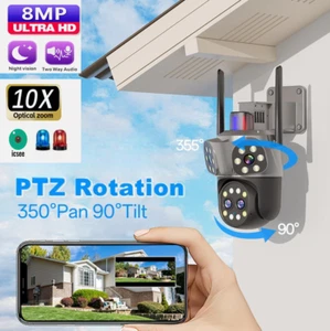 8MP 4K Wireless IP Camera WIFI Outdoor CCTV PTZ Smart Home Security IR Cam IP66 - Bild 1 von 9