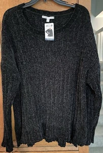 Seven 7 Chenille Rib Pullover Black Sweater NWT Size XXL - Picture 1 of 6