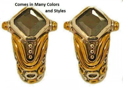 Bicolore Nero Mezzo Cerchio Orecchini Zirconia Cubica Swarovski Pietra Argento - Immagine 1 di 4