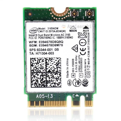 HP Probook 450 G3 Intel 3165AC 3165NGW 433Mbps 2.4/5GHz BT 4.0 WIFI WLAN Card - Bild 1 von 4