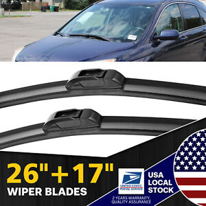 Front Windshield Wiper Blades Pair 26"+17" All Season For Infiniti G37 2008-2011