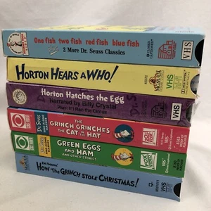 DR. SEUSS VHS SET Horton Ohren & Luken Ein Fisch Grinch Stola Katzenhut grüne Eier - Bild 1 von 8