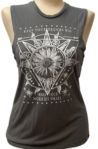 "Keep your Dreams Big and Your Worries Small"  Womens Sleeveless Graphic tank - Picture 1 of 6