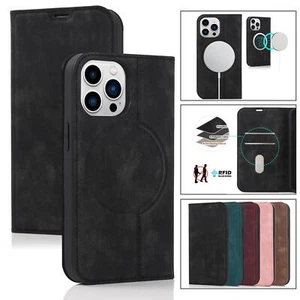 Magsafe Handy Tasche für Apple Book Case Flip Cover Schutz Hülle Etui Wallet Bag - Afbeelding 1 van 17