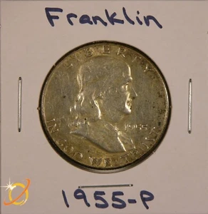 1955-P Franklin mezzo dollaro (argento.900) **Condizioni extra belle** - Foto 1 di 2