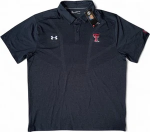 Texas Tech Red Raiders Under Armour Polo XXL Męska czarna przekładnia grzewcza Luźny krój NOWA - Zdjęcie 1 z 7