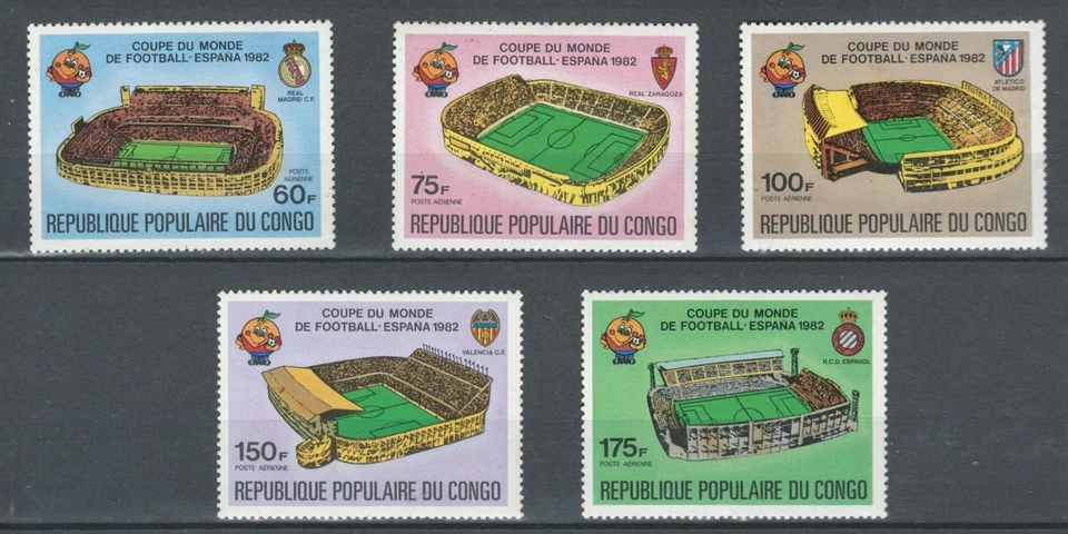 LOTE CONJUNTO CONGO ÁFRICA COPA MUNDIAL FÚTBOL MH (CONG 307) Foto 1 de 1