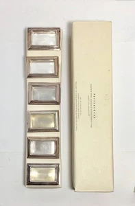 Set/6 Pottery Barn Maxfield Hotel Silver Plate Place-Card Holder Napkin Rings - Picture 1 of 5