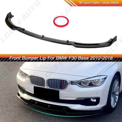 Fits BMW F30 320i 328i 335i Base 2012-2015 Gloss Black Front Bumper Lip Splitter Foto 1 de 4