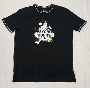 Psycho Bunny Black Pima Cotton Men's Size 7 - XL Short Sleeve Graphic T-Shirt - Picture 1 of 8