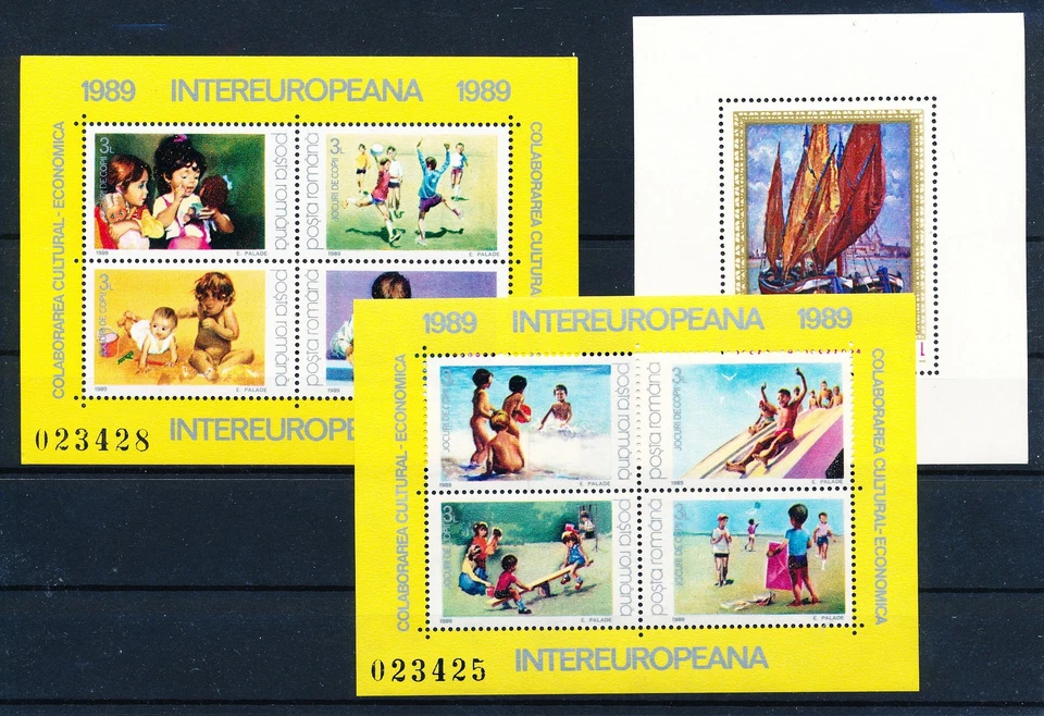 LS60334 Romania 1989 intereuropeana children playing sheets MNH - Image 1 of 1