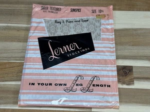 ✅VTG ✅Lerner Stockings 631 Seamless ✅Sheer Textured ✅Size 10.5 Nylon ✅Sunspice - Picture 1 of 9