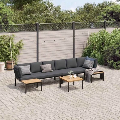 Gartenmöbel Sofa Gartenbank Garnitur Lounge Sitzgruppe 5-tlg. Aluminium vidaXL - Bild 1 von 4