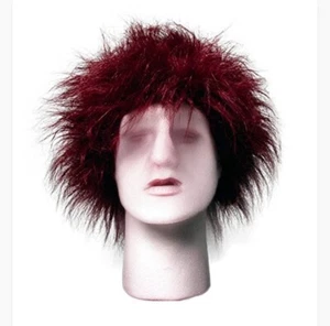 Peluca deportiva fan novedad Team Spirit rojo borgoña unisex Crazy Hair Commanders - Imagen 1 de 10