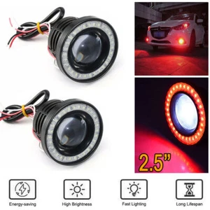 2x Red LED Fog Light Lamp Projector Angel Eye Halo Ring Lights for Honda Civic. - Picture 1 of 7