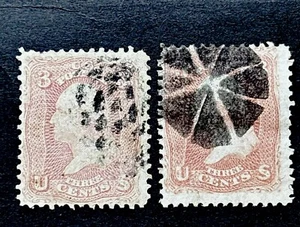 54248 1861 US Sc#65? Light / Dark Color Variants Fancy Cancel Used Nice Fresh - Picture 1 of 2