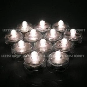 12 Warm White Submersible Waterproof Tea Candle Wedding Floral LED Vase lights - Picture 1 of 1