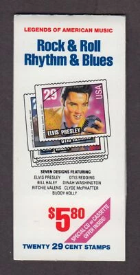 1993 American Music Elvis etc BK204 (panes: Sc 2737a,b) MNH plate number 22222 - Image 1 of 2