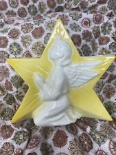 Vintage Mid Century Copley Angel & Star Planter/Candle Holder Yellow