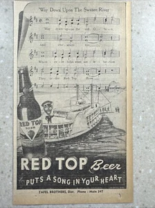 1944 Tafel Brothers Piqua, Ohio Red Top Cerveza Periódico Anuncio Segunda Guerra Mundial - Imagen 1 de 9
