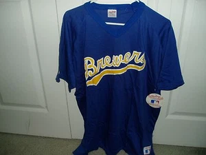 Camiseta jersey jersey suéter central de los Milwaukee Brewers NL con licencia MLB - Imagen 1 de 9