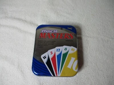 PHASE 10 MASTERS Edition Collectible TIN 2009 Card Game COMPLETE - Image 1 of 4