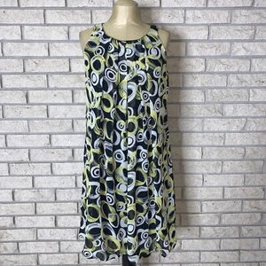 Vintage Karin Stevens Woman’s Sleeveless Colorful Lined Shift Dress Size 6 Retro - Picture 1 of 14