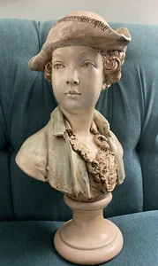 Vintage Plaster Bust Young Man French 19th Century 18" Tall Jean-Antoine Houdon? - Picture 1 of 17