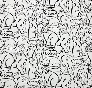 LACEFIELD DESIGNS PURRFECT PALS INK BLACK CATS KITTEN COTTON FABRIC BY YARD 55"W - Picture 1 of 6