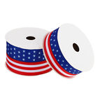 2 Rolls Holiday Ribbons Fashion Gift Packing Ribbon American Flag Pattern Ribbon