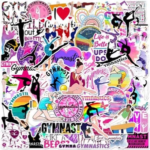 50 Stück Gymnastikaufkleber, Gymnastik Geschenke Sticker für Laptop, Trinkflaschen, - Bild 1 von 7