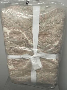 Pottery Barn Audrey Paisley FULL / QUEEN Quilt In Pink Mauve Blush 92"x88" NWT - Picture 1 of 8