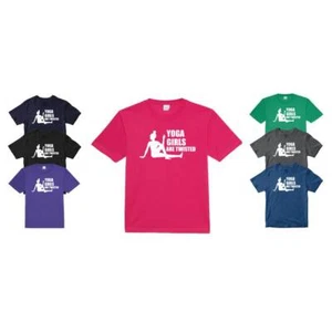 Yoga Girls Are Twisted T-shirt Gym Training Fitness Running Trainer Zumba Gifts - Picture 1 of 21