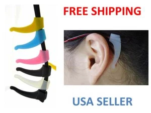 4 Pair Soft Silicone Anti Slip Ear Hooks Grip for Glasses Eyeglass sunglasses - Picture 1 of 7