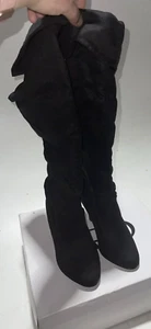 Cato Women's Stiletto Black Knee High Heel Stilettos Boots Size 7M - Picture 1 of 4