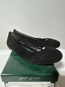 NWT Paul Green Taj Black Suede Leather Ballet Shoes Flats Womens Size 6.5 - Picture 1 of 5