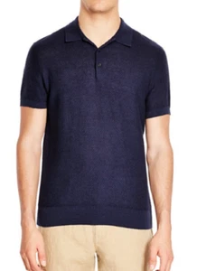 Michael Kors Linen-Cotton Piqué Regular Fit Polo, Midnight, Size XL, $149 - Picture 1 of 2