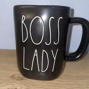 Rae Dunn by Magenta LL Farmhouse Black BOSS LADY Coffee Tea Mug Collection Large - Picture 1 of 5