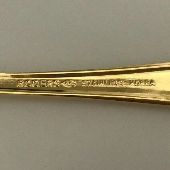 Vintage Rogers Stainless/Gold Floral Electroplate Flatware Individuals - Image 1 of 1