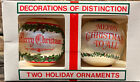 Vintage Decorations of Distinction 2 Christmas Ornaments 3" Satin Balls In Box