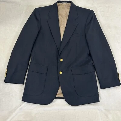 Blazer Stanley Negro Para Hombres Azul Marino Dorado Botón Traje Chaqueta Abrigo Talla 40 R Foto 1 de 4